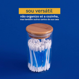 Pote Hermético de Vidro e Bambu Com Tampa 1,100ml Class Home