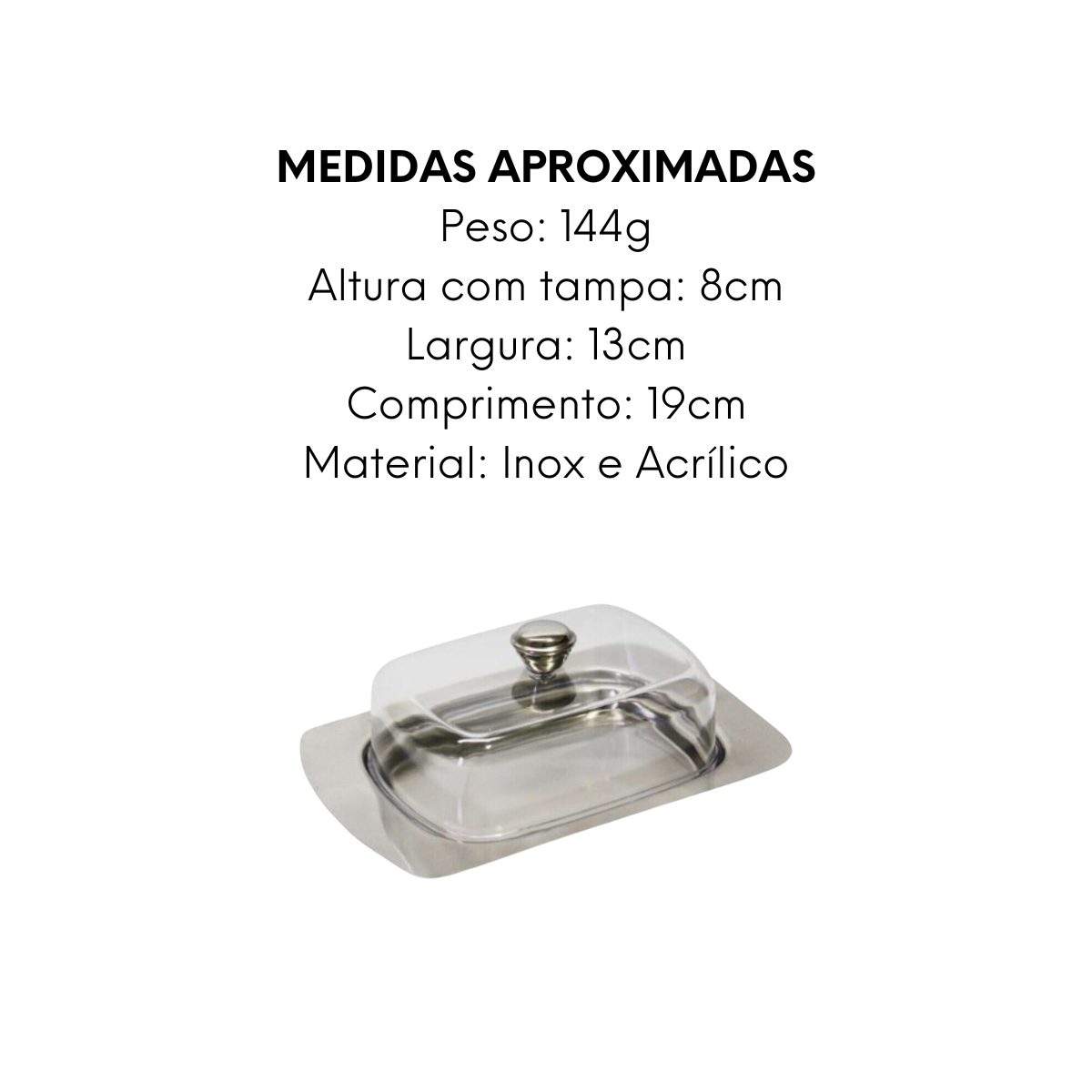 Manteigueira Com Tampa Acrilica Class Home