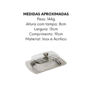 Manteigueira Com Tampa Acrilica Class Home