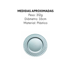 Sousplat Craquelado Prateado de Plástico Class Home