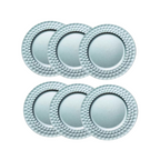 Sousplat Craquelado Prateado de Plástico Class Home