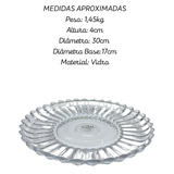 Centro Mesa Prato 30cm Vidro Cristal Jenova Class Class Home