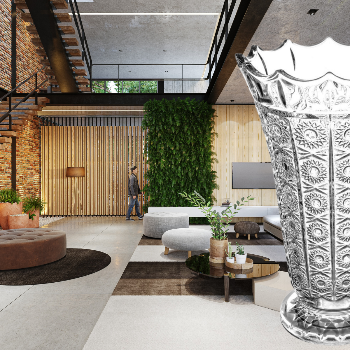Vaso de Cristal Com Pé Transparente Class Home