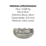 Centro de Mesa Cristal 24cm em Vidro Class Home