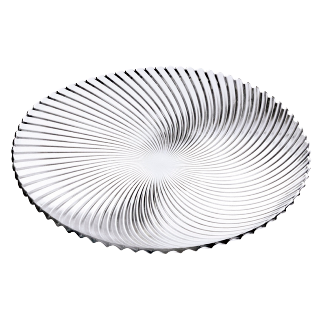 Prato de Bolo Espiral 30cm de Vidro Class Home Class Home