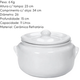 Caçarola Com Tampa N6 11L Ceramica Branca