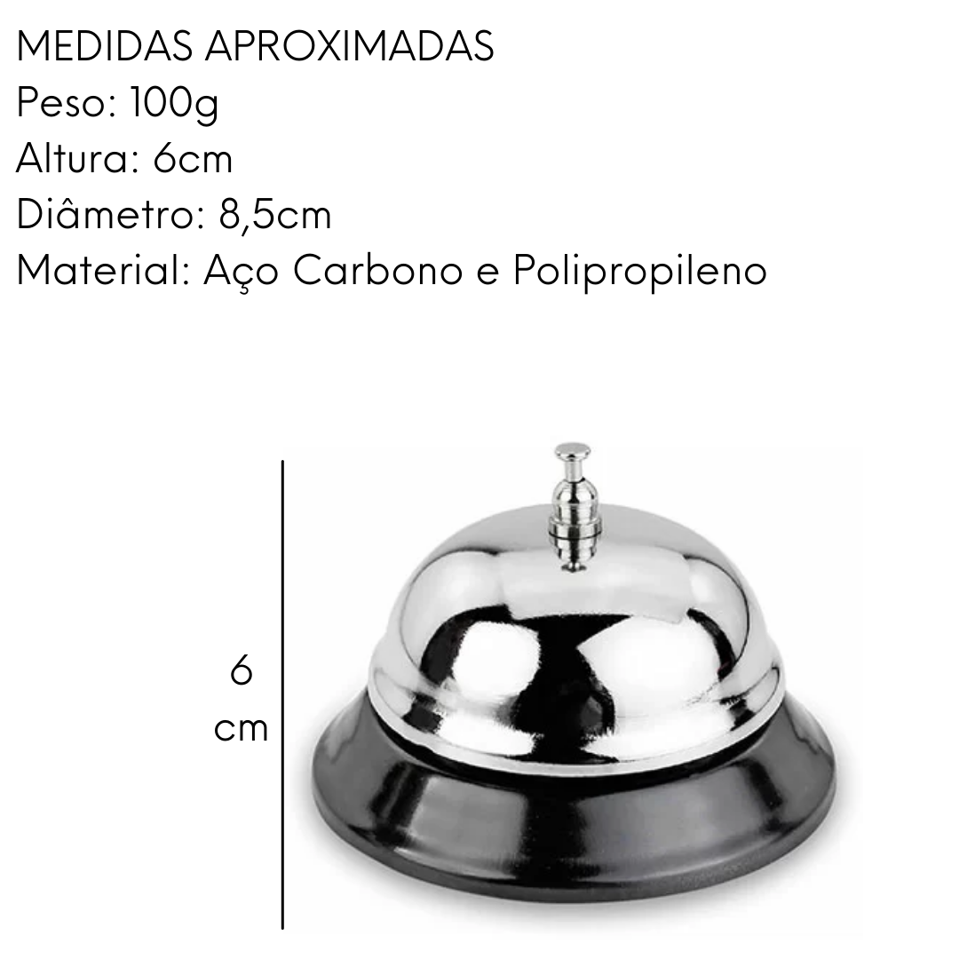 Campainha de Mesa em Aço Carbono Etilux