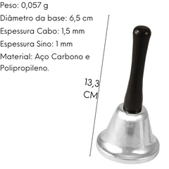 Sino de Mão Aço Carbono e Polipropileno