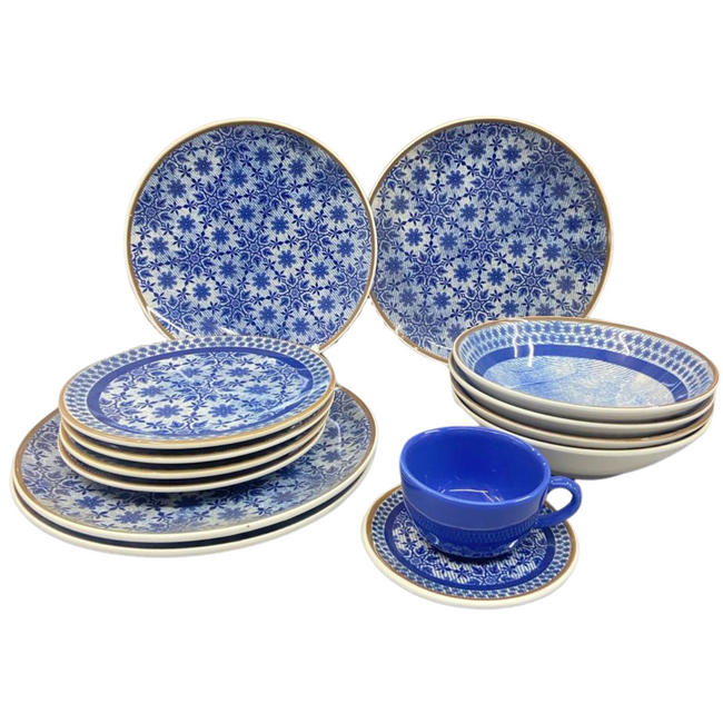Jogo Jantar de 16 Peças Unni Jeans Oxford em Cerâmica Oxford Hover Image