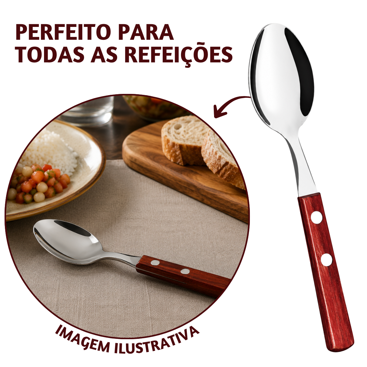 Colher Mesa Polywood Vermelha Tramontina