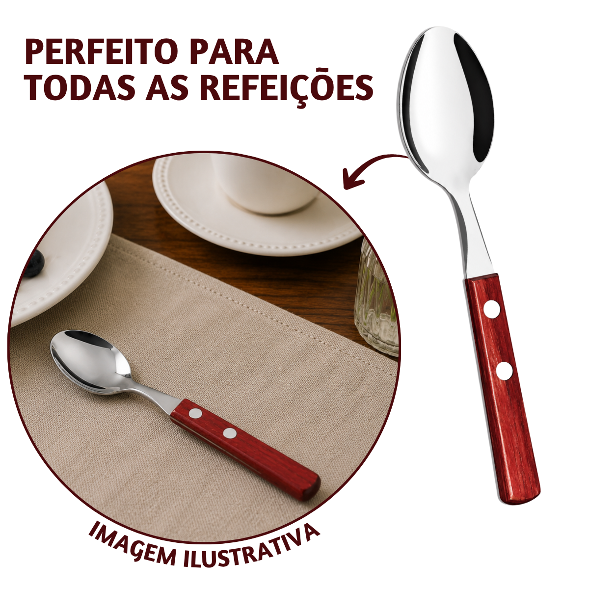 Colher Sobremesa Polywood Vermelha Tramontina