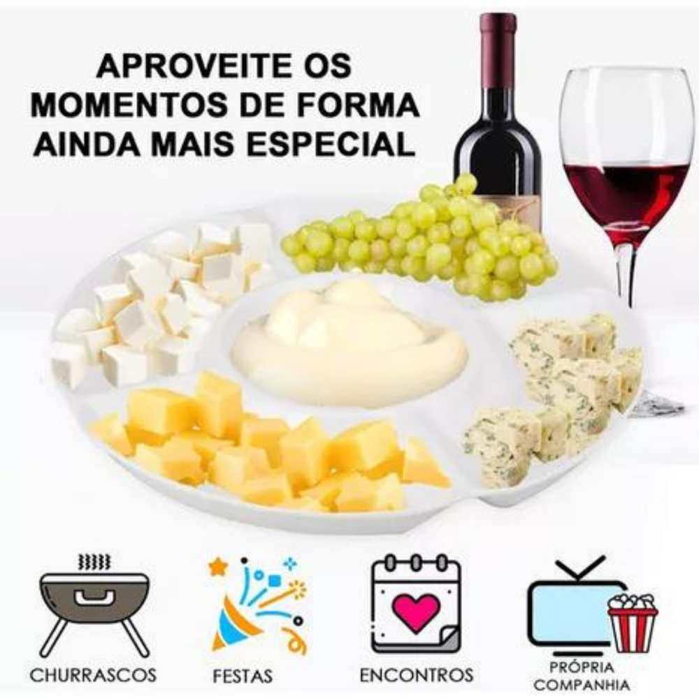 Petisqueira 5 Divisória Melamina 23cm - A Gourmet