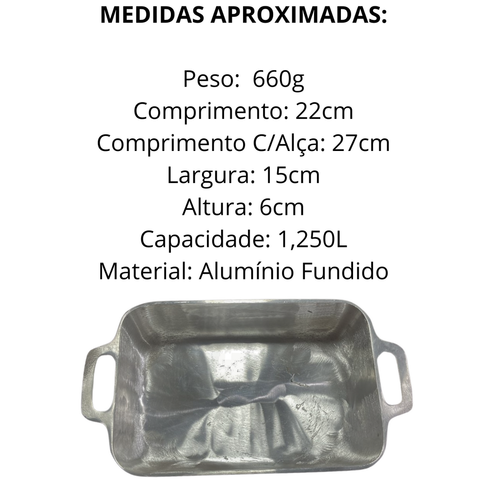 Assadeira Retangular de Aluminio Fundido N00 - A Gourmet