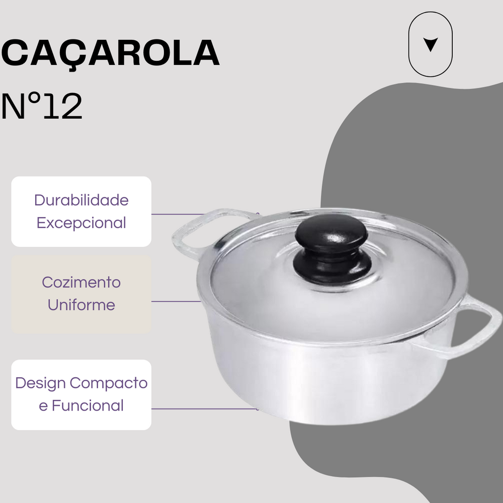 Caçarola AMTL N12 Aluminio de 500ml Com Tampa Carola