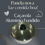 Caçarola de Alumínio Fundido 4L Tampa de Vidro - A Gourmet