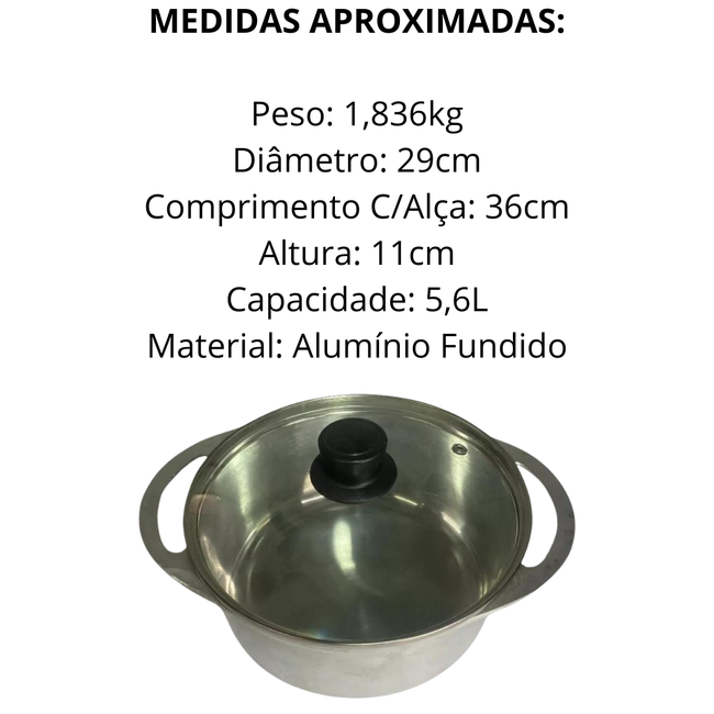 Caçarola de Aluminio Fundido Com tampa 5,6L Main Image