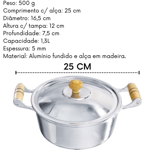 Caçarola N16 Com Tampa em Aluminio Fundido 1,3L