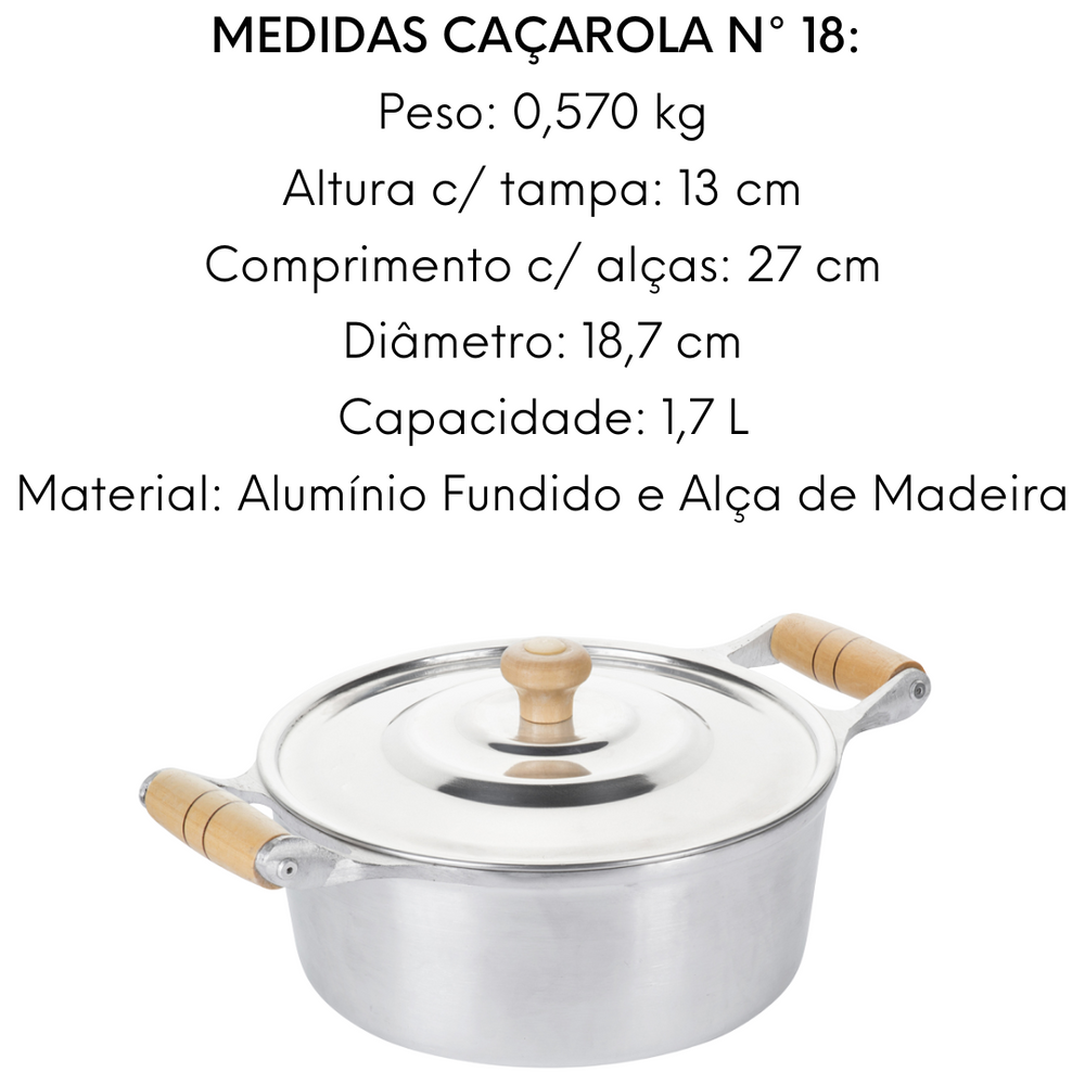 Caçarola AMTL N18 em Aluminio 1,7L Carola