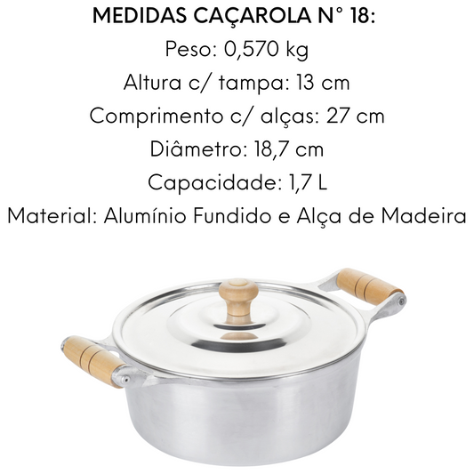 Caçarola AMTL N18 em Aluminio 1,7L