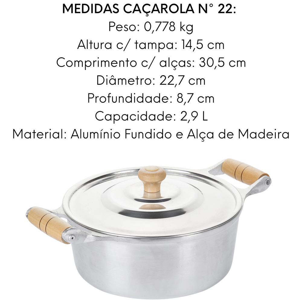 Caçarola AMTL N22 em Aluminio 2,9L Carola