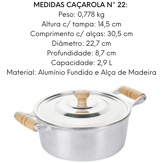 Caçarola AMTL N22 em Aluminio 2,9L