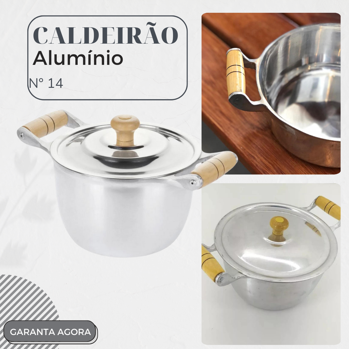 Caldeirão N14 Com Tampa em Aluminio Fundido 1,2L Carola