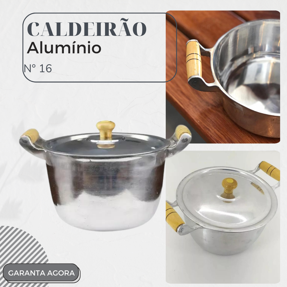 Caldeirão N16 Com Tampa em Aluminio 1,7L - A Gourmet
