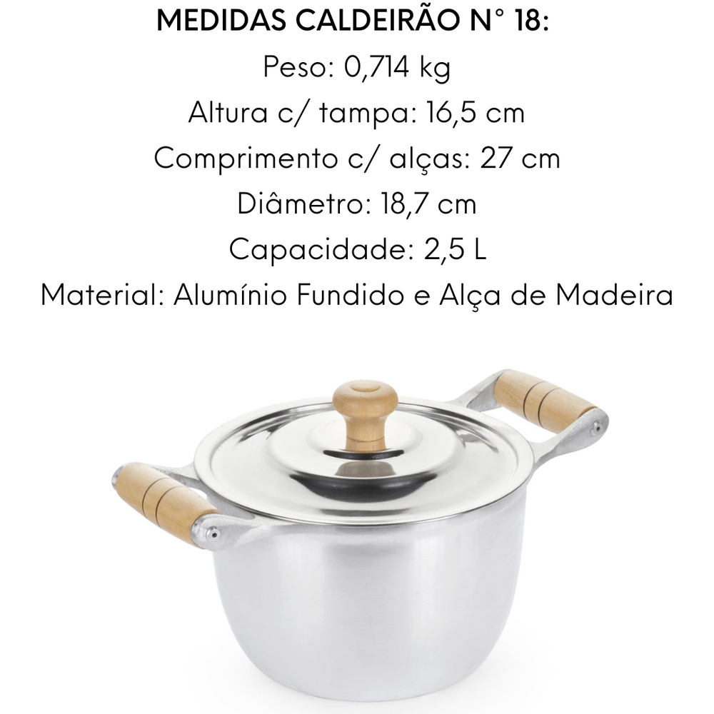 Caldeirão AMTL N18 em Aluminio 2,5L Carola
