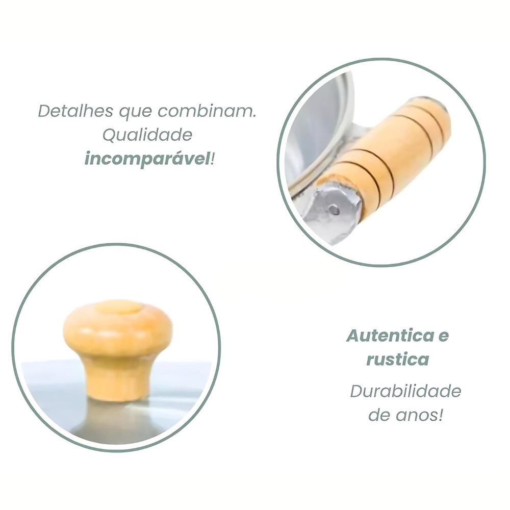 Caldeirão de Aluminio Com Tampa e Duas Alças 3,4L Carola