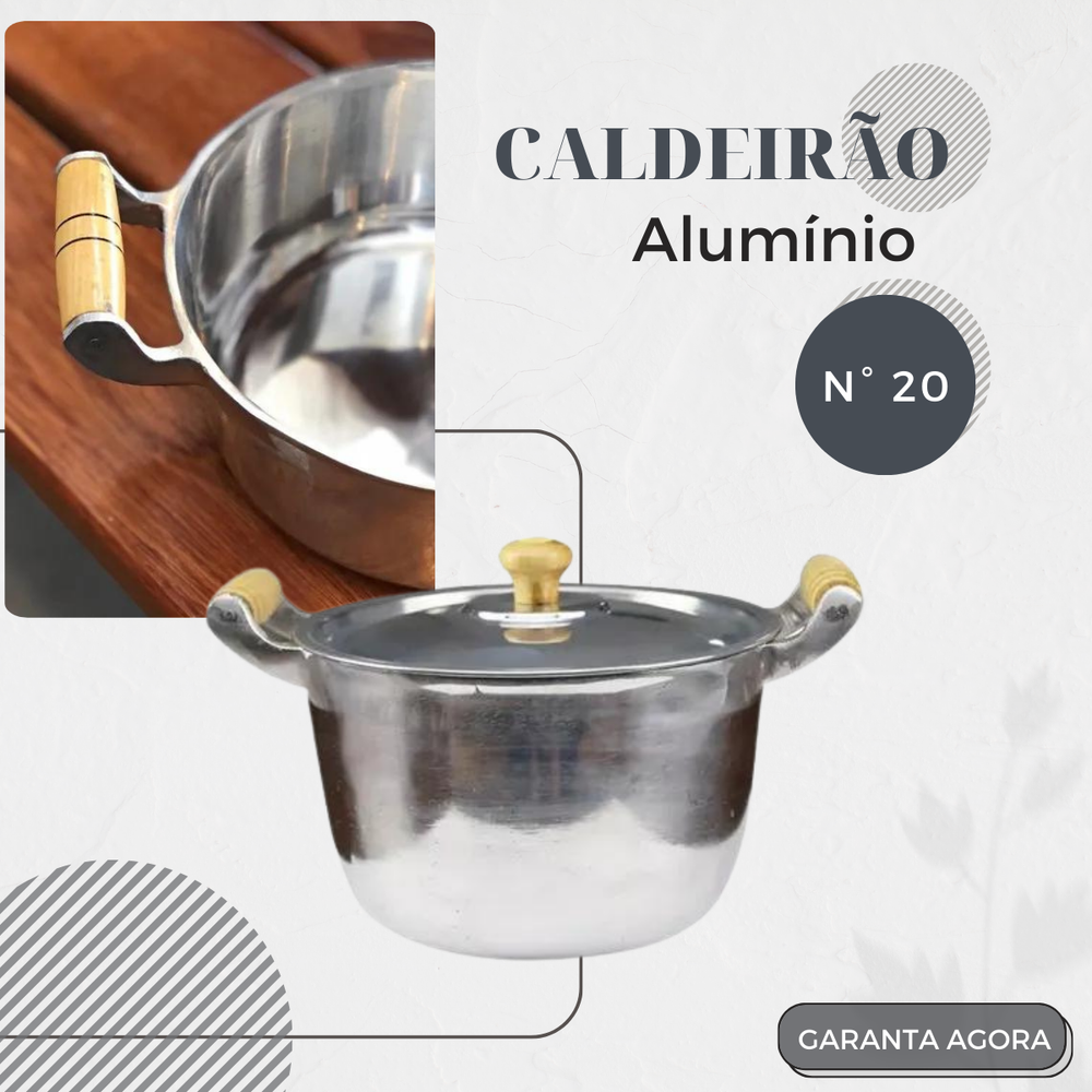 Caldeirão de Aluminio Com Tampa e Duas Alças 3,4L Carola