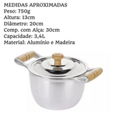 Caldeirão de Aluminio Com Tampa e Duas Alças 3,4L Carola
