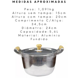 Caldeirão N24 em Aluminio Fundido Com Tampa - A Gourmet