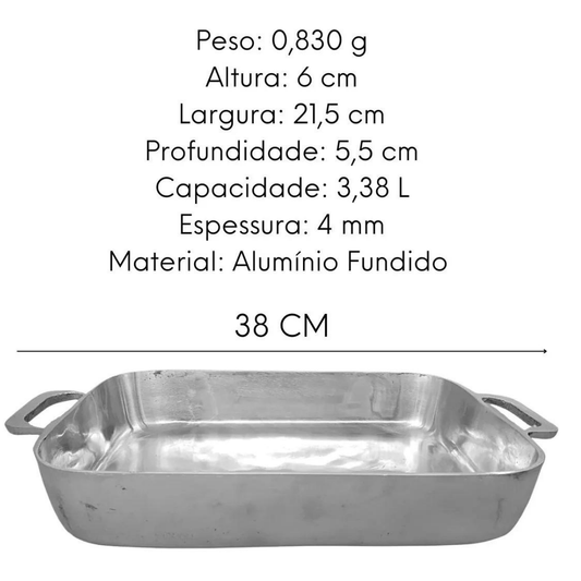 Assadeira Travessa Fundida N°1 C/ Alça 3,3l