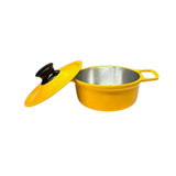 Caçarola Com Tampa Amarela em Aluminio 500ml Carola