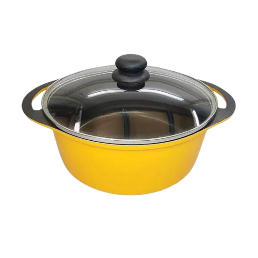 Caçarola Alumínio Fundido C/ Tampa N20 Antiaderente Amarela Carola