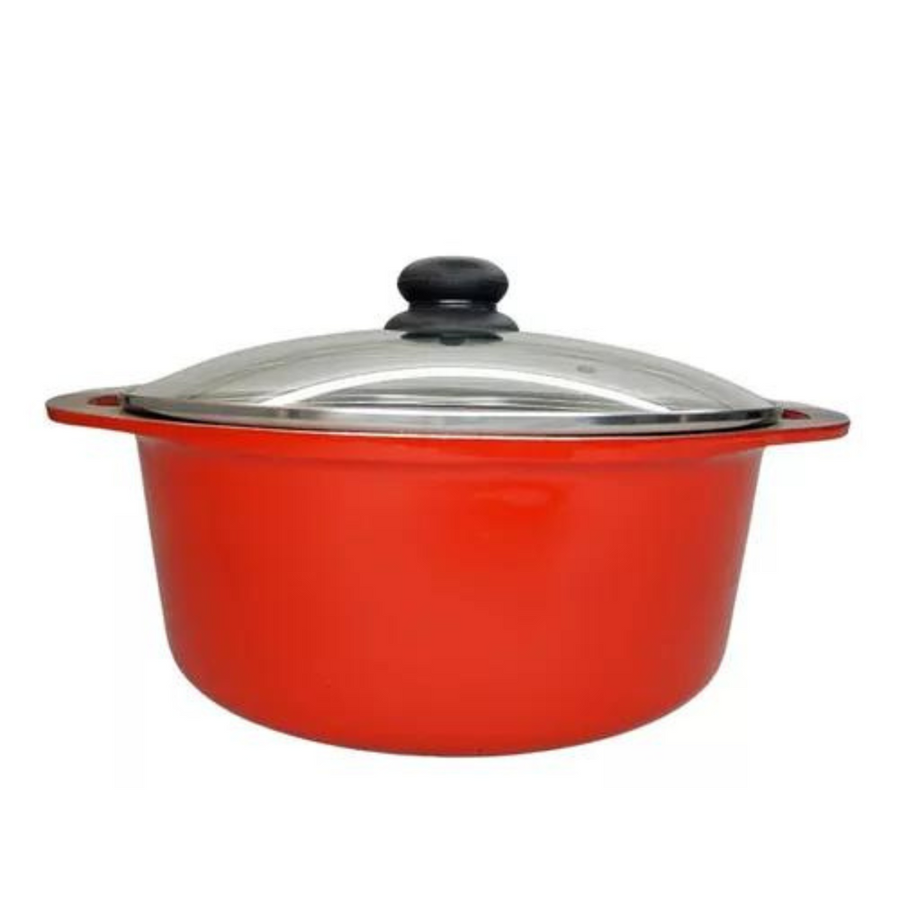 Caçarola Antiaderente Vermelha N24 Com Tampa - A Gourmet