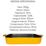 Assadeira Retangular Fundida Amarela Antiaderente N1 - A Gourmet