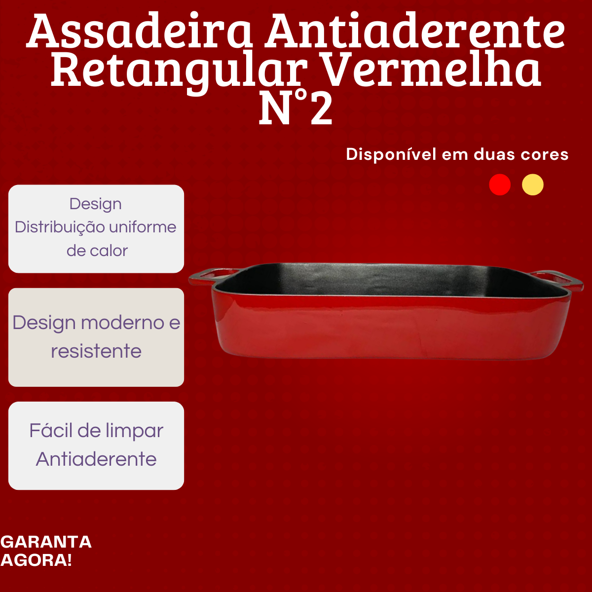 Assadeira aluminio fundido vermelha N2