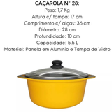 Caçarola Antiaderente Com Tampa N28 Amarela - A Gourmet