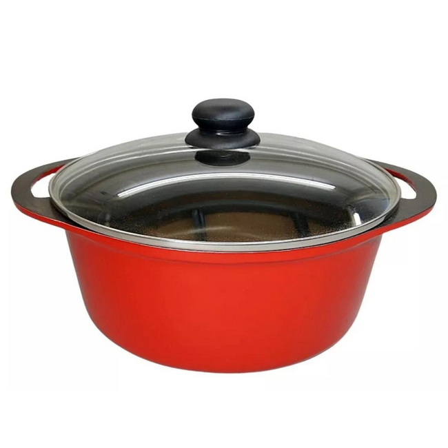 Caçarola Aluminio Fundido Antiaderente Vermelha 5,6L - A Gourmet Hover Image