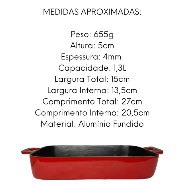 Assadeira Alumínio Fundido Vermelha Main Image