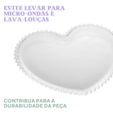 Prato Vidro Coração 22cm