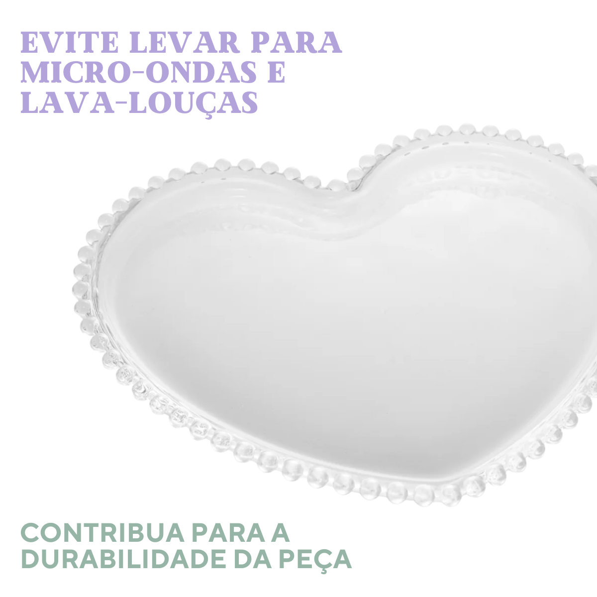 Prato Vidro Coração 22cm
