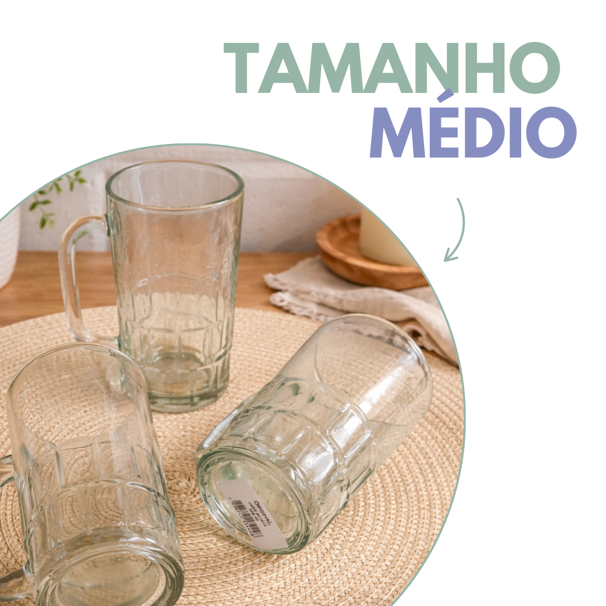 Caneca Vidro Jade 350ml