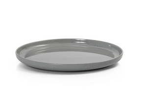 Prato Borda Reta Areia Cinza Melamina 26,7cm Gourmet Mix
