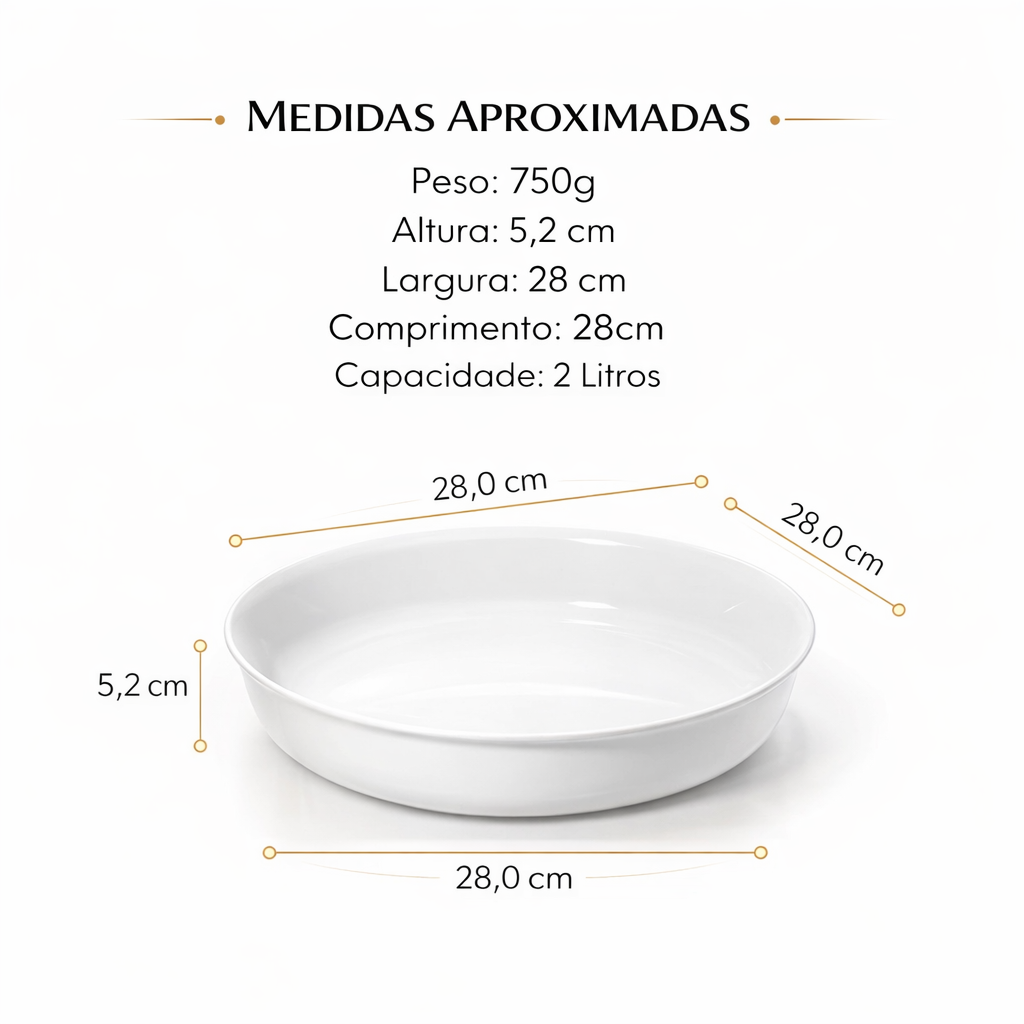 Assadeira Opaline Redonda Média 2 Litros