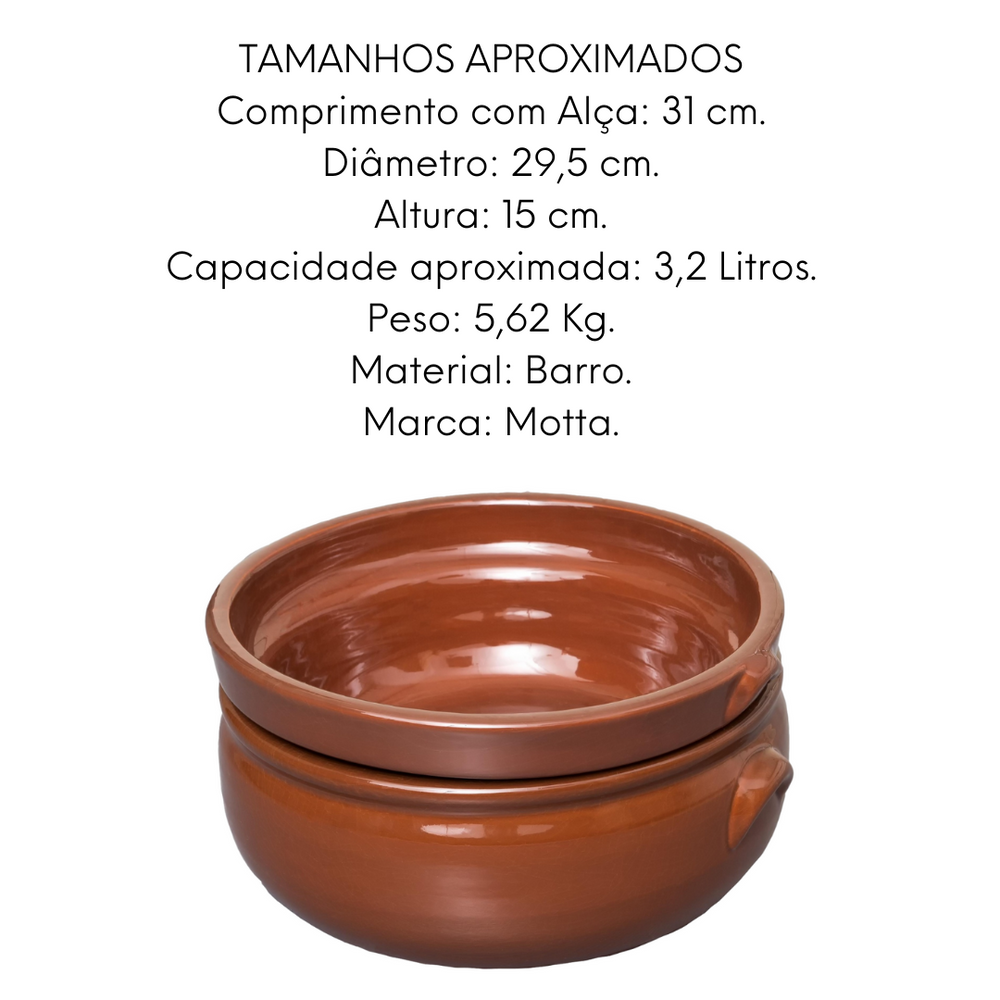 Banho Maria de Ceramica Barro Esmaltado - A Gourmet