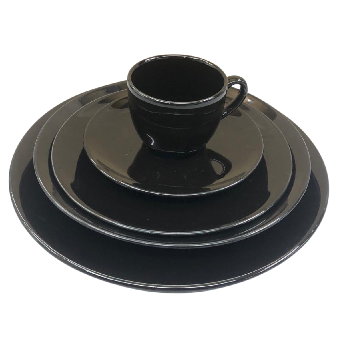 Jogo 16 Peças Coup Black em Porcelana Oxford Oxford