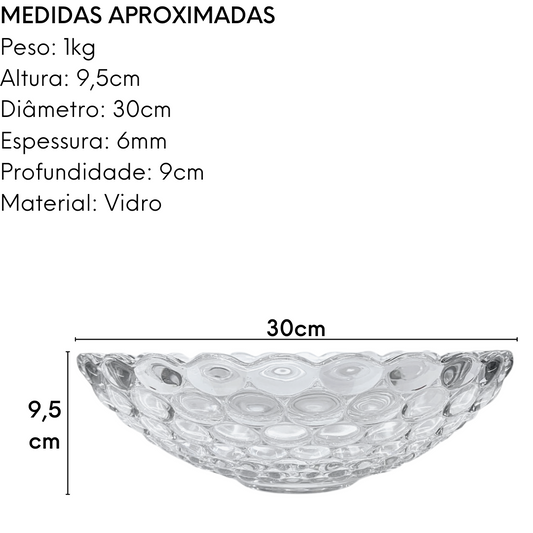 Fruteira Soga Decorative De Vidro 30cm