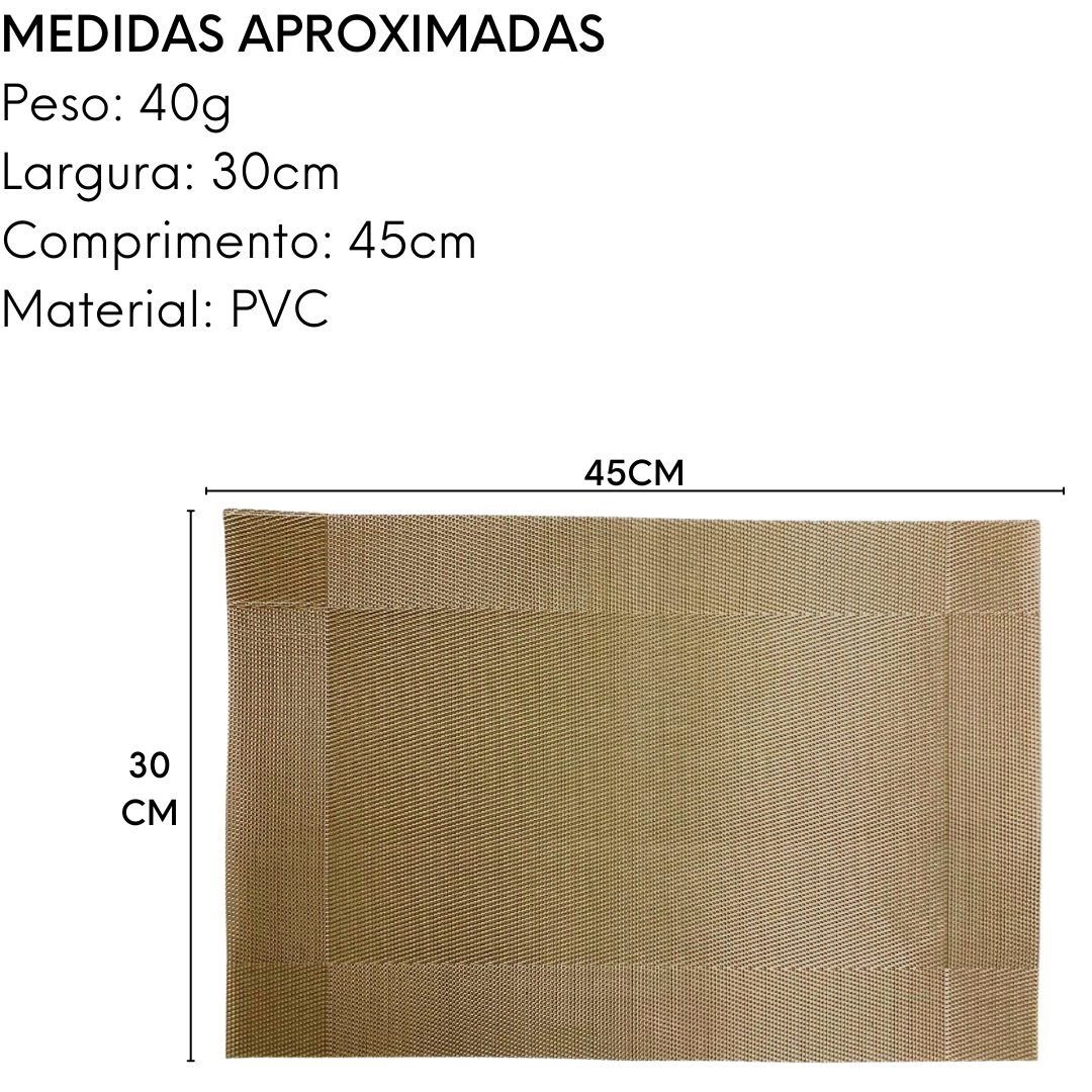 Lugar Americano Class Dourado Brilhante Dolce Home